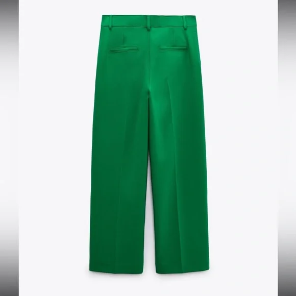 NWT ZARA HIGH WAISTED CROPPED STRAIGHT LEG PANTS - Picture 7 of 9